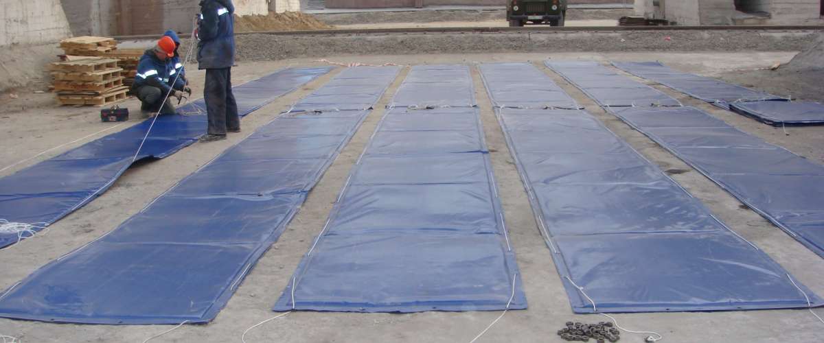 Заказать пошив утепелнных пологов для бетона в Минске, от поставщика